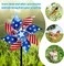 10 Pack Reflective Pinwheels Patriotic Decorations, American Flag on Stick Wind Spinner with Stake for Independence Day, Memorial Day July of 4th Party Supplies, Scare Birds Repellent Devices